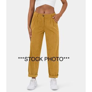 Halara SEALED! NWT! Mid Rise Button Zipper Side Pocket Corduroy Casual Pant Sz L